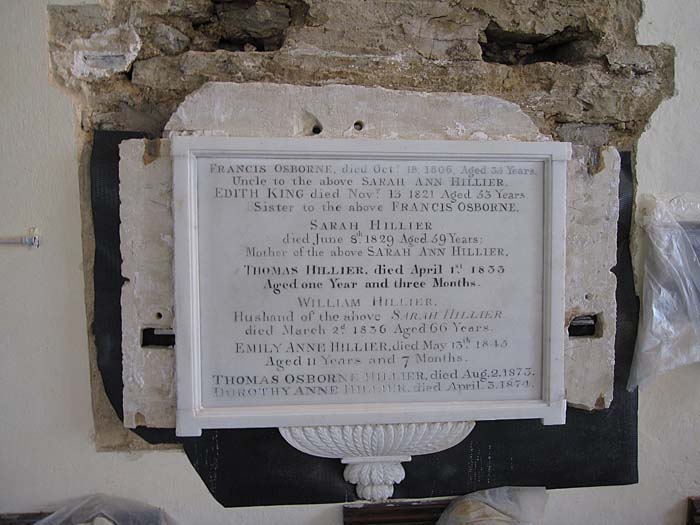 Hillier Memorial - St. James West Littleton