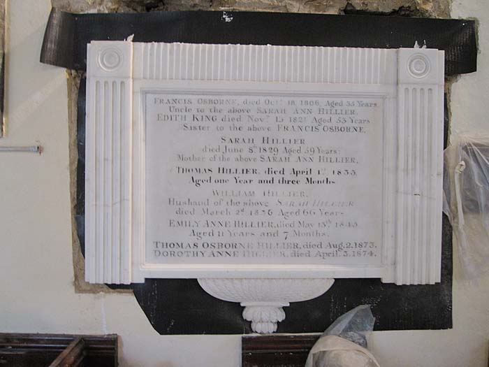 Hillier Memorial - St. James West Littleton